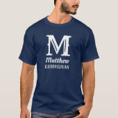 Name Masculine Mit Monogramm Trauzeuge Wedding Nav T-Shirt (Vorderseite)