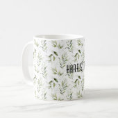 Name, Maskuline Wasserfarbengrün 11 oz. Klassisch Kaffeetasse (Vorderseite Links)