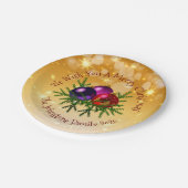 Name Matching Christmas on Gold 7 hinzufügen" Pappteller (Schrägansicht)