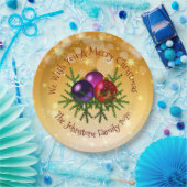 Name Matching Christmas on Gold 9" Pappteller (Party)