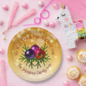 Name Matching Christmas on Gold 9" Pappteller (Party)