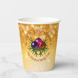 Name Matching Christmas on Gold hinzufügen Pappbecher