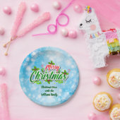 Name Matching Merry Christmas Blue 7" Paper Pl Pappteller (Party)