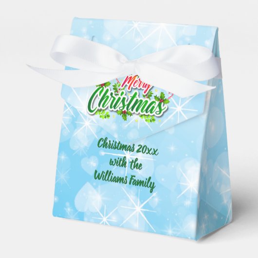 Name Matching Merry Christmas Blue Gevor Box hinzu Geschenkschachtel (Vorderseite)