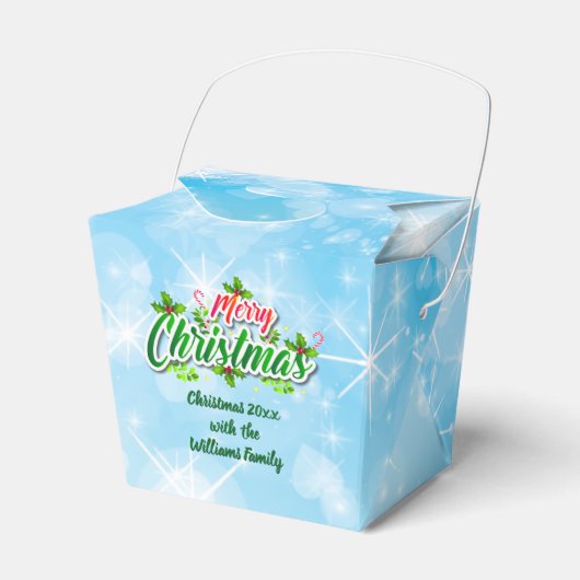 Name Matching Merry Christmas Blue Gevor Box hinzu Geschenkschachtel (Vorderseite)