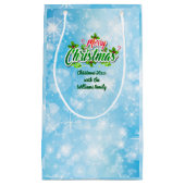 Name Matching Merry Christmas Blue Kleines Geschen Kleine Geschenktüte (Vorderseite)