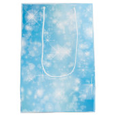 Name Matching Merry Christmas Blue Medium Geschenk Mittlere Geschenktüte (Rückseite)