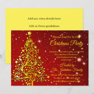 Name Matching Set Weihnachten Red Gold Tree Star h Einladung