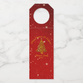 Name Matching Set Weihnachten Red Gold Tree Star h Flaschenanhänger (Vorderseite)