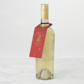 Name Matching Set Weihnachten Red Gold Tree Star h Flaschenanhänger (Angewinkelt)