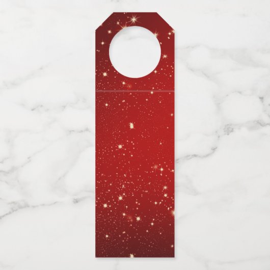 Name Matching Set Weihnachten Red Gold Tree Star h Flaschenanhänger (Rückseite)