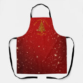 Name Matching Set Weihnachten Red Gold Tree Star h Schürze (Vorderseite)
