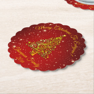 Name Matching Set Weihnachten Red Gold Tree Star h Untersetzer