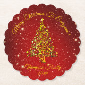 Name Matching Set Weihnachten Red Gold Tree Star h Untersetzer (Vorderseite)