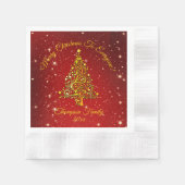 Name Matching Set Weihnachts Red Gold Tree hinzufü Serviette (Vorderseite)