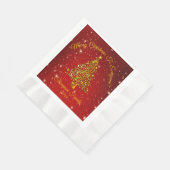 Name Matching Set Weihnachts Red Gold Tree hinzufü Serviette (Ecke)