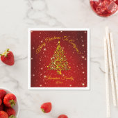 Name Matching Set Weihnachts Red Gold Tree hinzufü Serviette (Beispiel)