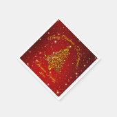 Name Matching Set Weihnachts Red Gold Tree hinzufü Serviette (Ecke)