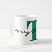 Name, May Emerald Green | Frohe Weihnachten Kaffeetasse (Vorderseite Links)