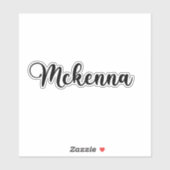 Name Mckenna — Handgeschriebene Kalligrafie Aufkleber (Blatt)