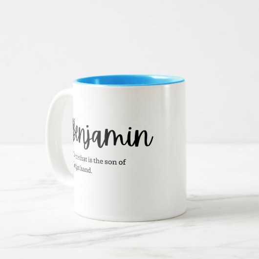 Name meaning: Benjamin Zweifarbige Tasse (Vorderseite Links)