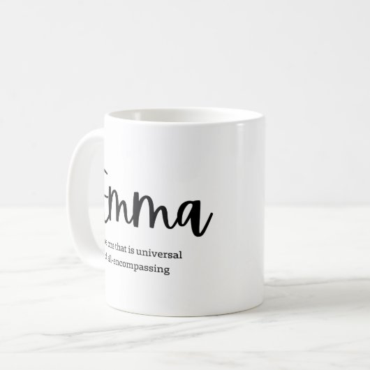 Name meaning: Emma Kaffeetasse (Vorderseite Links)