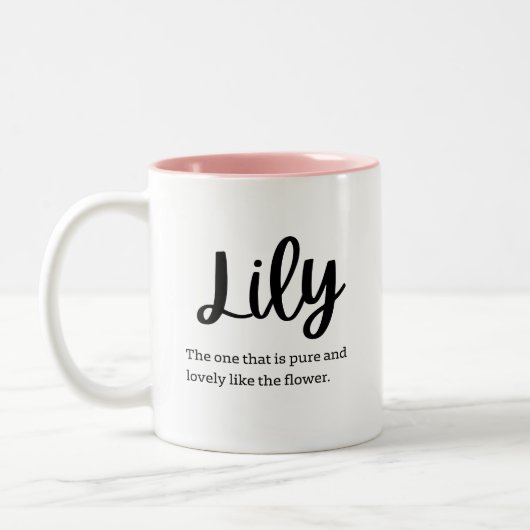 Name meaning: Lily Zweifarbige Tasse (Links)