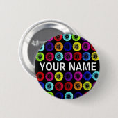 Name-Mehrfarbenlöwenzahn-Knopf Button (Vorne & Hinten)