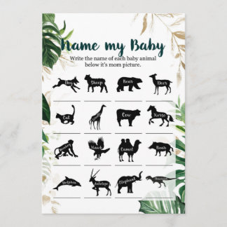 Name mein Baby Gold Safari Baby Showspiel Einladung