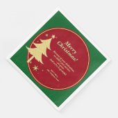 Name Meldung Red, Gold Christmas Tree Serviette (Ecke)