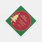 Name Meldung Red, Gold Christmas Tree Serviette (Ecke)