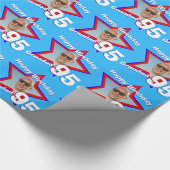 Name mens Doppelzahl 95 Foto Sternmuster Geschenkpapier (Ecke)