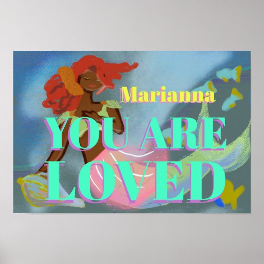 Name Mermaid Affirmation Poster (Vorne)