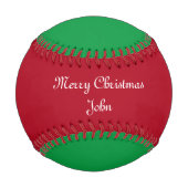 Name Merry Christmas Santa Reindeer Red Green Baseball (Rückseite)