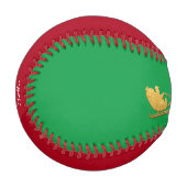 Name Merry Christmas Santa Reindeer Red Green Baseball (Vorderseite Links)