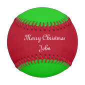 Name Merry Weihnachten Santa Reindeer Red GreenGol Baseball (Rückseite)