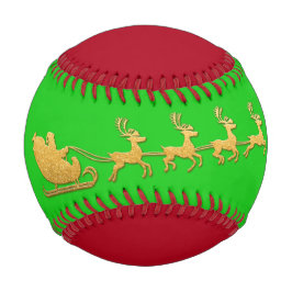 Name Merry Weihnachten Santa Reindeer Red GreenGol Baseball