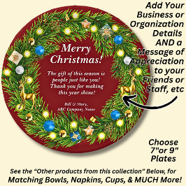 Name Message, Business Office Christmas 7" Pappteller