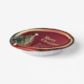 Name Message Company Red Gold + Weihnachtsbaum Pappteller (Gewinkelt)