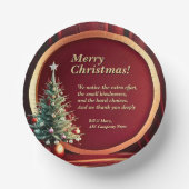 Name Message Company Red Gold + Weihnachtsbaum Pappteller (Vorderseite)