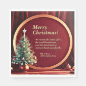 Name Message Company Red Gold + Weihnachtsbaum Serviette (Vorderseite)