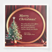 Name Message Company Red Gold + Weihnachtsbaum Serviette (Vorderseite)
