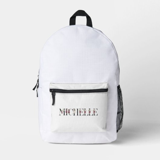 Name Michelle. Bedruckter Rucksack (Vorderseite)