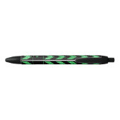 Name Mid Green Zig Zag auf schwarz Kugelschreiber (Rückseite)