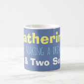 Name & Milk & Sugar Anleitung auf einer Kaffeetasse (Mittel)