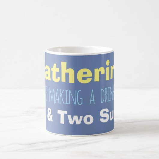 Name & Milk & Sugar Anleitung auf einer Kaffeetasse (Mittel)