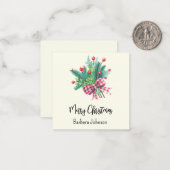 Name, Mini 2.5-in Ivory Merry Christmas Flat Mitteilungskarte (Vorderseite/Rückseite Beispiel)
