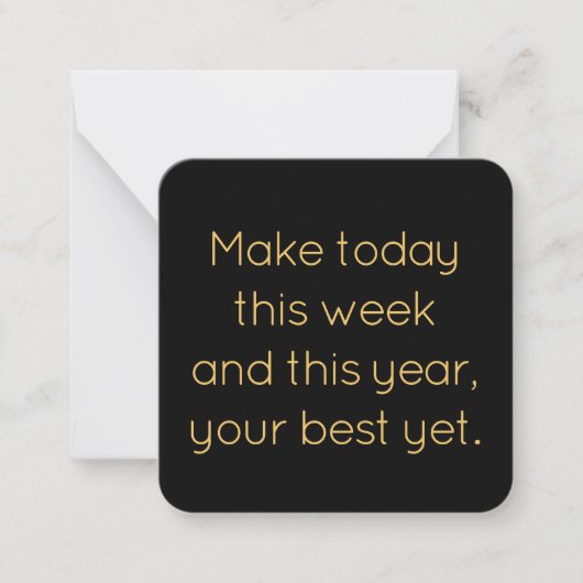 Name, Mini Black and Gold Happy New Year Card Mitteilungskarte (Vorderseite)