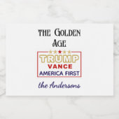 Name, Mini-Flaschen Präsident Trump, das goldene Z Alkoholflaschenetikett (Einzelnes Label)