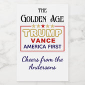 Name, Mini-Flaschen Präsident Trump, das goldene Z Weinetikett (Einzelnes Label)